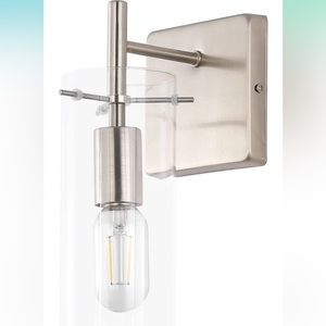 Silver and glass wall light